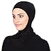 DAMILY Noir Écharpe Under Hijab Casquette Ninja Jilbab pour Femme Étendue Jersey Hijabs de Couverture Complète du Cou (Noir)