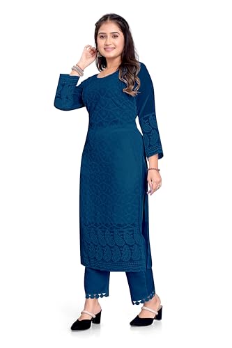 Image of IMPEX Women's Georgette Chikankari Embroidery