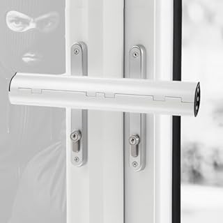 Patio Door Security Lock Fit for Double French Doors & Conservatory Doors, Reinforced Steel Handle Lock Bar for Horizontal Handles