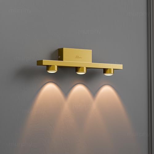 Image of Murphy 3-Glow Goldray|LED Mirror /Vanity Light|- Luxurious Gold Finish|Warm White, 2-Year Warranty-Pack of 1