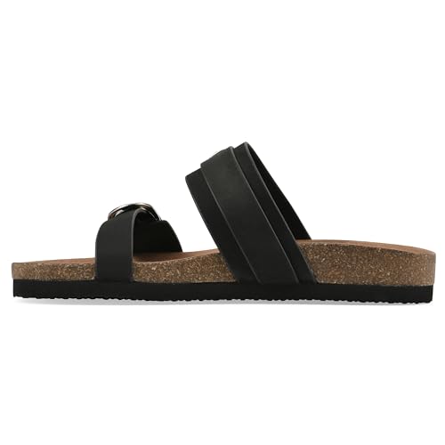 Image of WHITE MOUNTAIN Women's Hardball Double-Buckle Signature Comfort-Molded Footbed Sandal