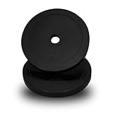 MAXSTRENGTH – 20/40/60/80/100 kg juego de pesas olímpico discos 2 "o 5 cm barra HALTERA agujero peso entrenamiento de fuerza de potencia de levantamiento de pesas culturismo Fitness gimnasio en casa ejercicio, 2" Olympic 10kgX2= 20kg