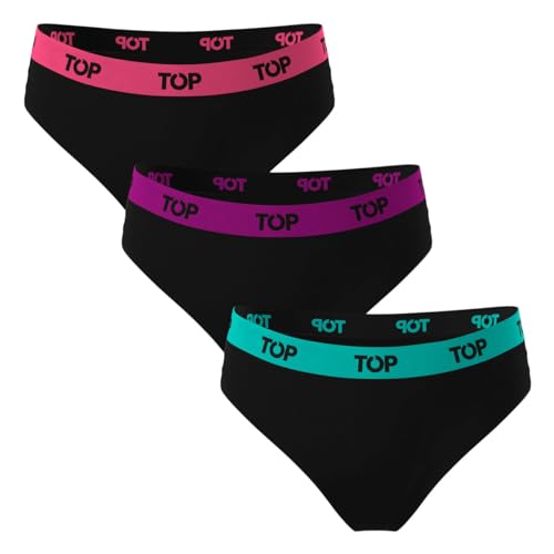 TOP - Girls' Cotton Blend Bikini Underwear - Pack of 3 - Soft, breathable & cute for all-day wear