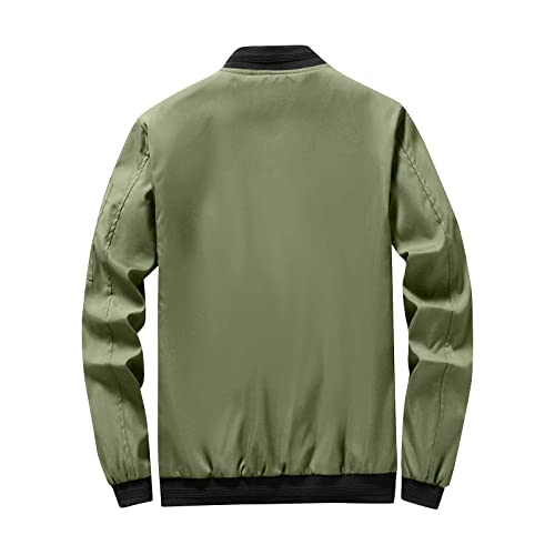 Ymosrh Men's Casual Jackets Lightweight Windproof Bomber Jacket Full Zip Winter Warm Coats Outwear Chaqueta, XXXL-L62