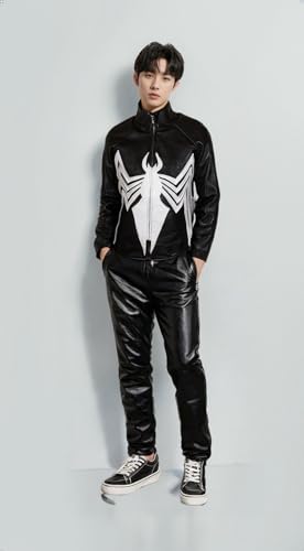 venom Crawal Faux PU Mens Black Leather Jacket3