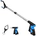 Housolution Grabber Tool, 32" Foldable Reacher Grabber Pickup Tool, Aluminum Reaching Aid Tool with Rotating Rubber Gripper, Long Arm Extender for Litter Picker Garden Nabber - Blue