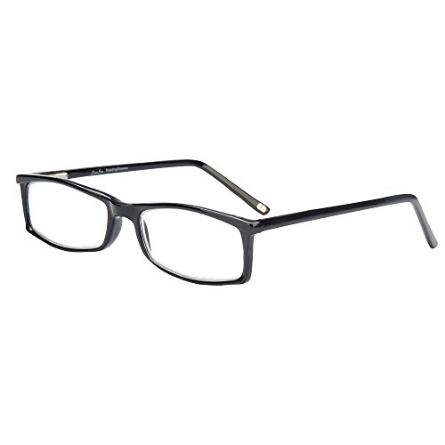 LianSan Brand Designer Unisex Full Frame Acetate Rectangular Readers Reading Glasses Mens Women Reading Eyeglasses L7010x (+3.50, black)