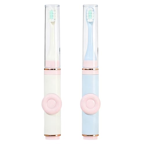Cepillo de dientes de viaje con compartimento para pasta recargable pack de 2