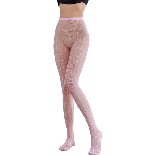 Image of Sahabowi Fishnet Pantyhose For Women Sheer High Waist Tights Control Top Mesh Stockings, Pantyhose12