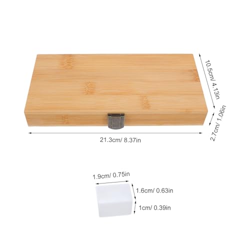 Caja de pintura portátil de bambú con 48 compartimentos y tapa rectangular 3