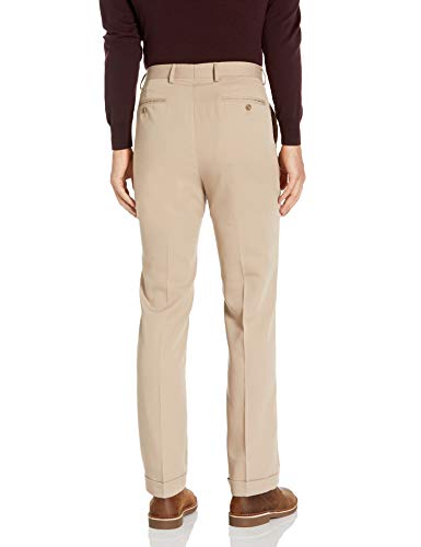 Louis Raphael Men's Pleated Gabardine Solid Dress Pant,Tan,42X32 #TOP1