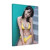 福田ルミカ (46) モデルとなって着る セクシー ふくよかポスター キャンバス 芸術 ポスター 壁アート 画像 印刷 現代 寝室 装飾 ポスター ホームアートワーク12x16inch(30x40cm)