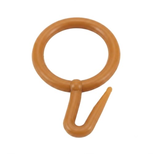 Image of ProKart Premium Plastic Curtain Rings Hook for Windows, Doors, Bathrooms and Multipurpose Usage - 1.5 Inch Inner Diameter (Caramel, 24)