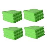 MOTHNUR 12 Piezas Paños de Limpieza de Microfibra Unidades para Cocina y Hogar Alta Absorción de Aceite y Suciedad Toallas Reutilizables Resistentes y Fáciles de Lavar Color Verde