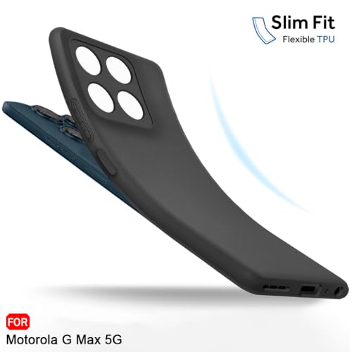 Image of TheGiftKart Sleek Back Cover Case for Motorola Moto G Max 5G | Slim Fit Protective Design | Ultra Matte Finish | Camera Protection Bump | Soft Back Cover Case for Motorola G Max 5G (Silicone, Black)
