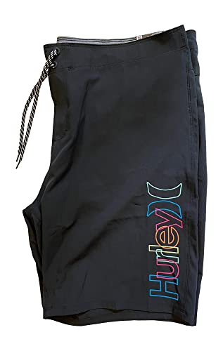 Hurley Men's Crossover Board Short - Black with Rainbow Script