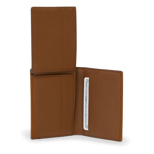 Image of TUMI - Nassau L-Fold - Card Holder Wallet for Men & Women - With ID Window - Nappa Leather Material - Cognac