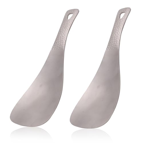 2PCS Rice Spoon, Titanium Rice Paddle Heat Resistant Rice Scooper Non Stick Rice Spatula Short Handle Rice Spoon Paddle for Rice Mashed Potato