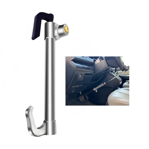HMYMYHM Universal Anti-Theft Steering Wheel Brake Lock Telescopic Double Hook Car Clutch Pedal Lock Suitable for Car Truck SUV Truck Security Maximum 34 Inch