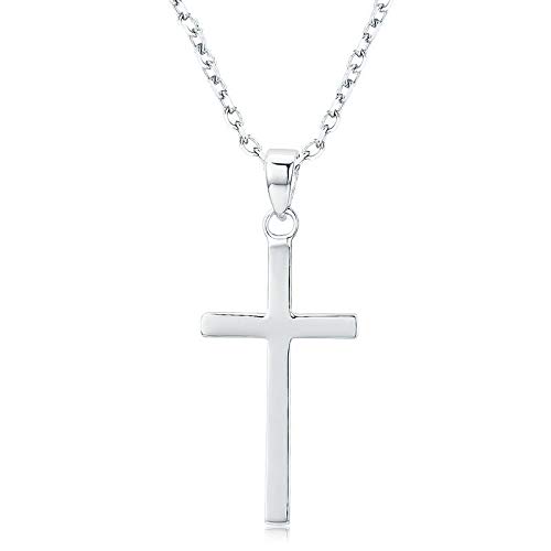 Collier pendentif croix mignon en argent à porter au quotidien pour femme et fillette