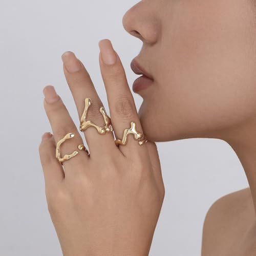 Image of Shining Diva Fashion Combo Set Gold and Silver Plated Rings for Women and Girls Stylish