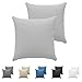 Taie Oreiller 60x60 cm (Lot de 2) Dreamzie - 100% Coton Jersey 150 GSM - Gris - Taie d'oreiller 60 x 60 cm- Housse Coussin 60x60 cm Résistant et Hypoallergénique pour Oreiller