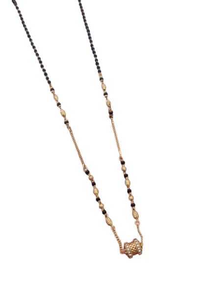 dazique imitation jewellery Traditional Gold Plated Mangalsutra Collection Elegant White American Diamond Pendant Minimalist Black Mani Bead Chain Stylish Ethnic Indian Wedding Jewelry For Women-picture-46