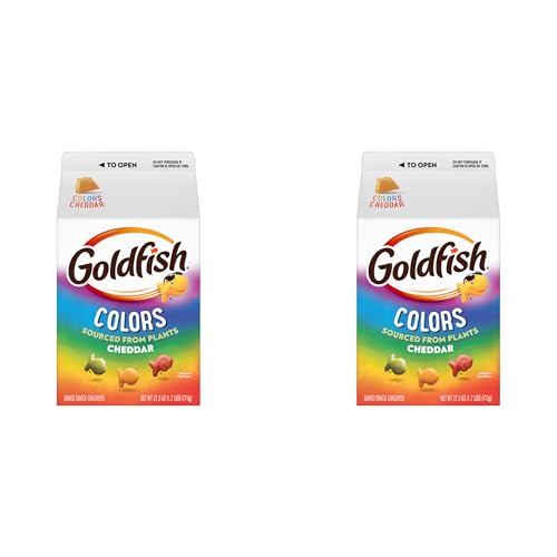 Goldfish Colors Cheddar Cheese Crackers, 27.3 Oz Carton (Pack of 2)