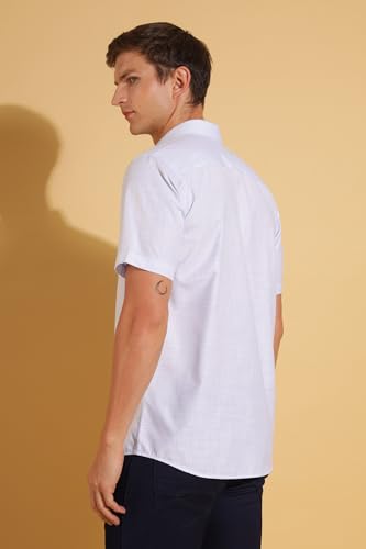 Image of FYLTR Men's Regular Fit Shirt - Half Sleeve | Contrast Placket | Regular Collar | Formal Shirts for Men