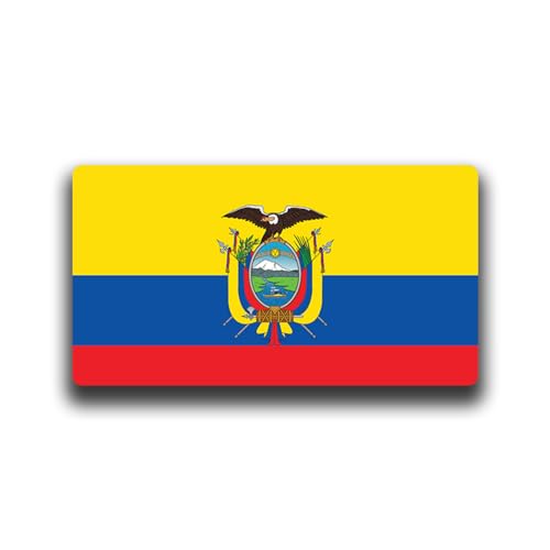 Image of World Country Flag Decal Stickers - Two Pack - for Cars Windows Bumpers Laptops Tablets Tumblers Cups Walls (Ecuador)