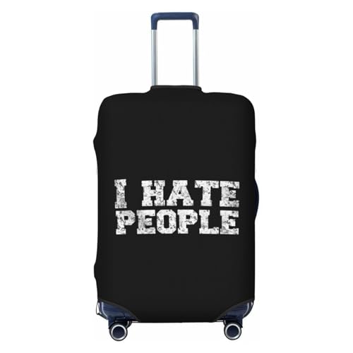 I Hate People Travel Luggage Cover Suitcase Protector Fits 22-25 Inch Case(Black,M)