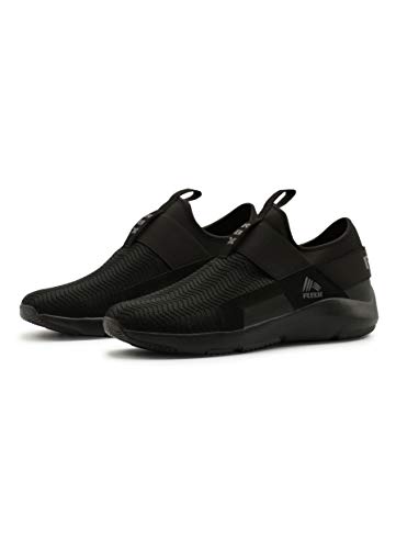 RBX Men's Slip On Athletic Shoe, Pull On Breathable Knit Lightweight Sneaker for Men TSR Black 10