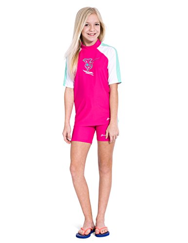 Image of Girls Short Sleeve Rash Guard 12 mos - 12 yrs, UPF 50+ Sun Protection