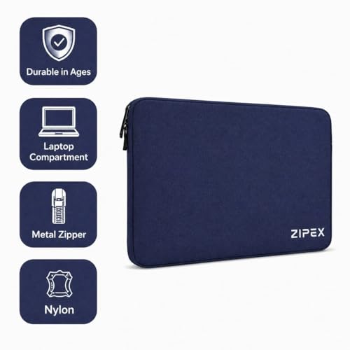 Image of Photon 15 Inch to 15.6 inch Inches Laptop Case with Charger Pouch | Waterproof Laptop Sleeve | Laptop Cover Bag, Blue