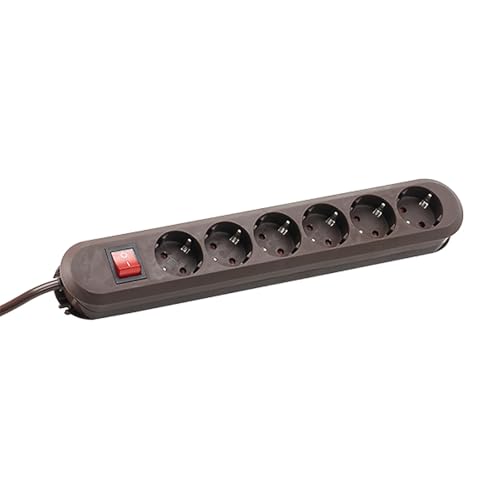 Bachmann 381.450K Smart Regleta con interruptor 6 enchufes Schuko 1 5 color marrón