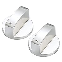 DOANTE 2 Stück Backofen- & Herdzubehör Knöpfe & Schalter,Gasherd knöpfe Zink Legierung Gasherd Drehknöpfe Silber,Drehknopf Herd 6 mm Gasherd Knöpfe Metall Universal Ofenschalter Rotary Schalter