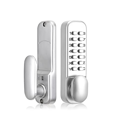 Digital Code Door Lock, Zinc Alloy Waterproof Keyless Safety Entry Door Lock, Digital Password Mechanical Lock for Outdoor Gate Fence
