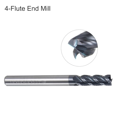 Image of uxcell 5pcs End Mill 1 /4 inch x 3 /4 inch 4 Flutes Spiral Helical Groove Tungsten Steel Straight Shank CNC Milling Bits for Aluminum Steel Cutting Metalworking