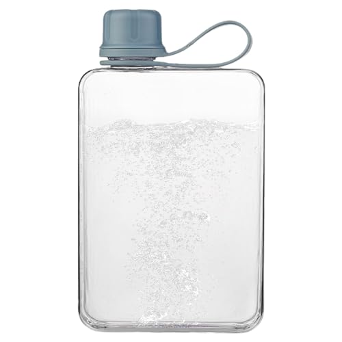 Botella de agua plana – Contenedor de agua delgado reutilizable, botella de hidratación portátil a prueba de fugas | Contenedor de agua delgado ligero que ahorra espacio, botella de agua fre BPA para