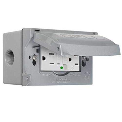 Bell Outdoor 5874-5S 15A 120V Gray Weatherproof GFCI Outdoor Outlet Kit - Thumbnail 2