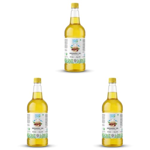 Image of Natureland Organics Groundnut Oil /Peanut Oil 1 Ltr - Cold Pressed (Pack of 3)