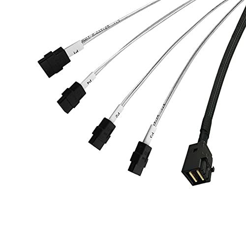 Connectors SFF8643 to 4 SATA Mini SAS HD to SATA Cable 80cm for SAS Controller - (Cable Length: 0.8m)