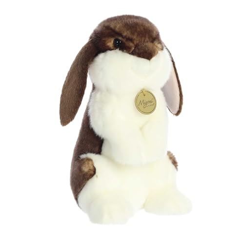 Aurora® Realistic Miyoni® Sitting Pretty™ English Lop Rabbit Stuffed Animal - Lifelike Detail - Cherished Companionship - Brown 10 Inches