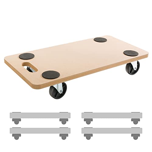 Arebos Planche à roulettes | 4 pièces | jusqu'à 200 kg de Charge | tampons en Caoutchouc Inclus | roulettes de Transport roulettes de Meubles | Transport de...