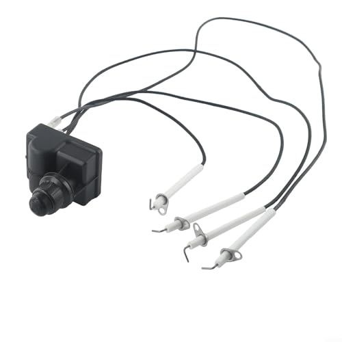Hasaller Kits de encendido para parrilla, generador de chispas eléctrico de 4 salidas, kit de módulo de encendido electrónico, kit de encendido para barbacoa con electrodos de cerámica, botón pulsador