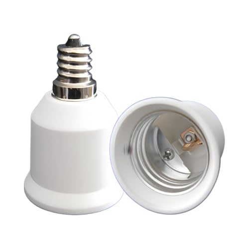 LCHUNYANG E12 E26 変換ソケット、e12 e26 変換アダプタPBT難燃性材料熱に強い、電球ソケット(2個入り)