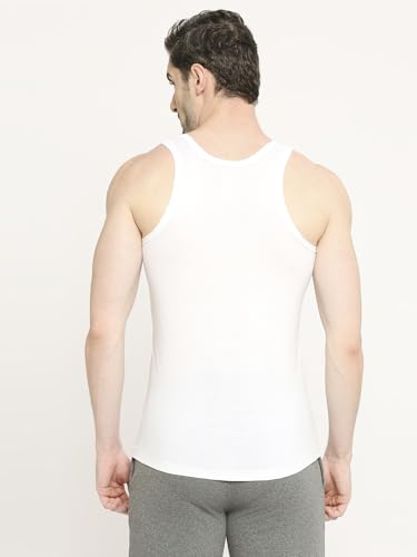 Image of VIP Bonus Classic Men Premium Cotton White Vest | Regular Fit | 100% Combed Cotton, Antibacterial and Odour Control White Vest | Combo Pack