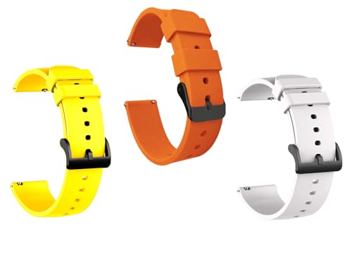 Image of IIK COLLECTION 22mm Silicone Strap for Smart Watches | Combo Pack Compatible With Noise, Fireboltt, Boat Xtend, Pebble, Boat Flash, Noise Color Fit, Ultra Smart Watch & All Watches