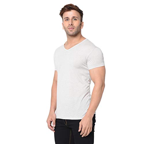 Image of Men's Cotton Blend Half Sleeve V Neck Tshirt