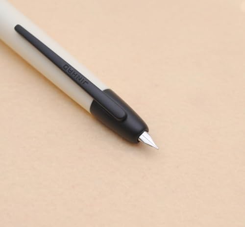 Image of Jinhao 20 Press Fountain Pen Retractable Fine Nib with Converter Capless fountain pen Resin pen Writing Gift Pen (silver clip off white)